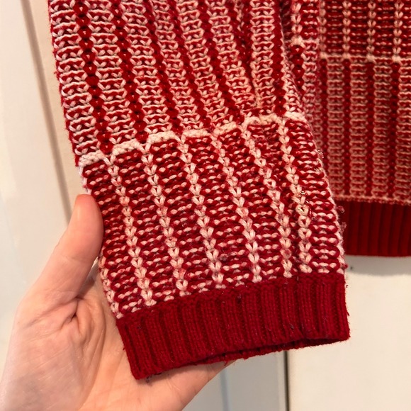 Vintage Talbots Cable Knit Crewneck Sweater Womens Large Nordic Scandinavian Red - Picture 3 of 9